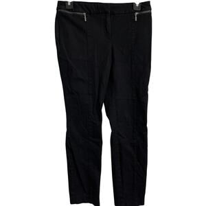 Alfani Pants 4 Petite Black Cotton Blend Zip Detail Chic Ankle Length Office